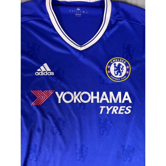 Chelsea FC Adidas ClimaCool Soccer Jersey Men's Large Blue Yokohama Tyres 2016 - Picture 3 of 7